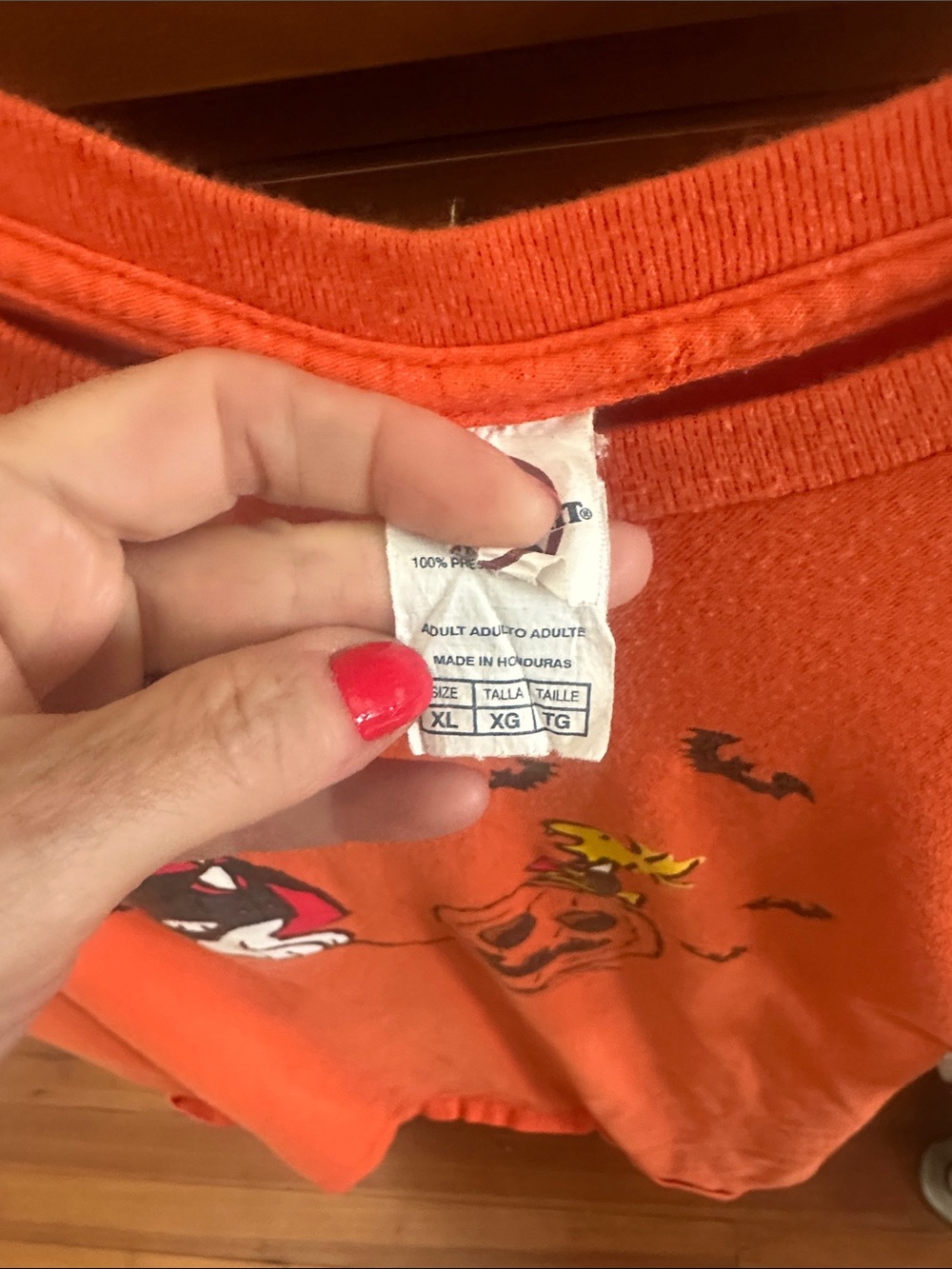 Vintage Peanuts Orange Snoopy & Woodstock Halloween Tee - Picture 3 of 3